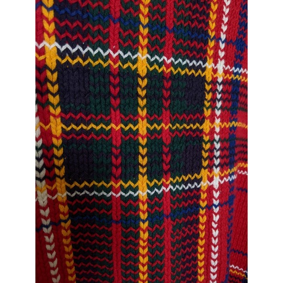 Vintage GAP Mens TARTAN PLAID SWEATER XL 100% Cotton Chunky Heavyweight 80s 90s - Picture 4 of 4